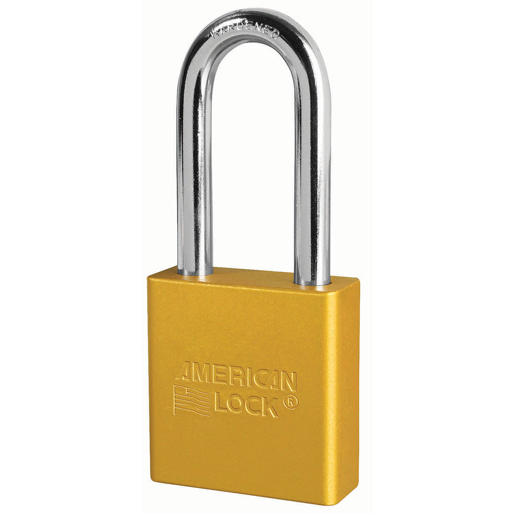 1-3/4in (44mm) Yellow Solid Aluminum Rekeyable Pin Tumbler Padlock with 2in (51mm) Shackle