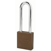 1-3/4in (44mm) Brown Solid Aluminum Rekeyable Pin Tumbler Padlock with 3in (76mm) Shackle, Keyed Alike