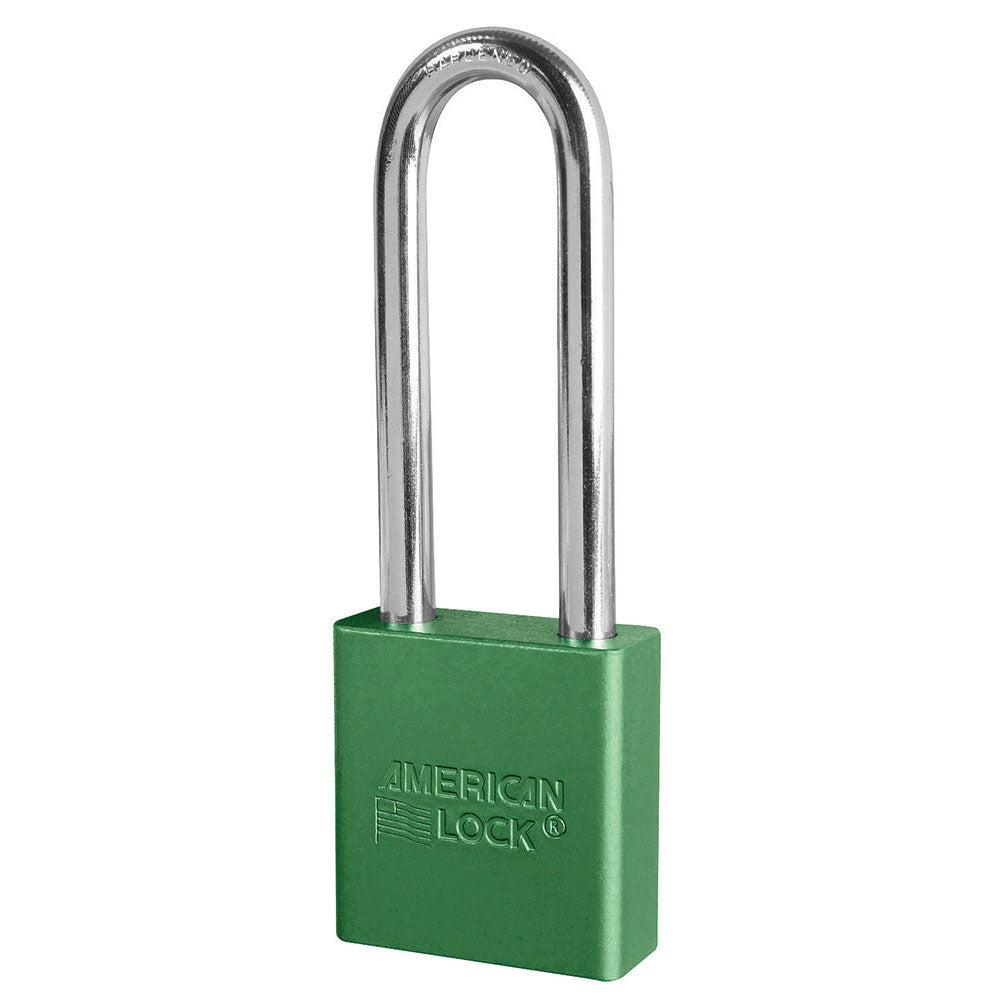 1-3/4in (44mm) Green Solid Aluminum Rekeyable Pin Tumbler Padlock with 3in (76mm) Shackle