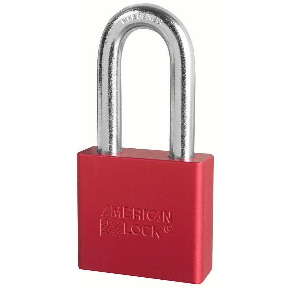 2in (51mm) Red Solid Aluminum Rekeyable Pin Tumbler Padlock with 2in (51mm) Shackle, Keyed Alike