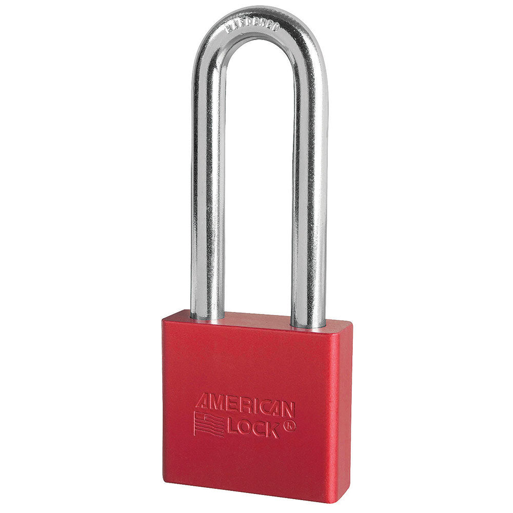 2in (51mm) Red Solid Aluminum Rekeyable Pin Tumbler Padlock with 3in (76mm) Shackle