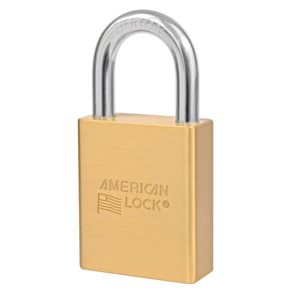 1-3/4in (44mm) Solid Brass Door Key Compatible Padlock with 1-1/8in (28mm) Shackle, No Cylinder
