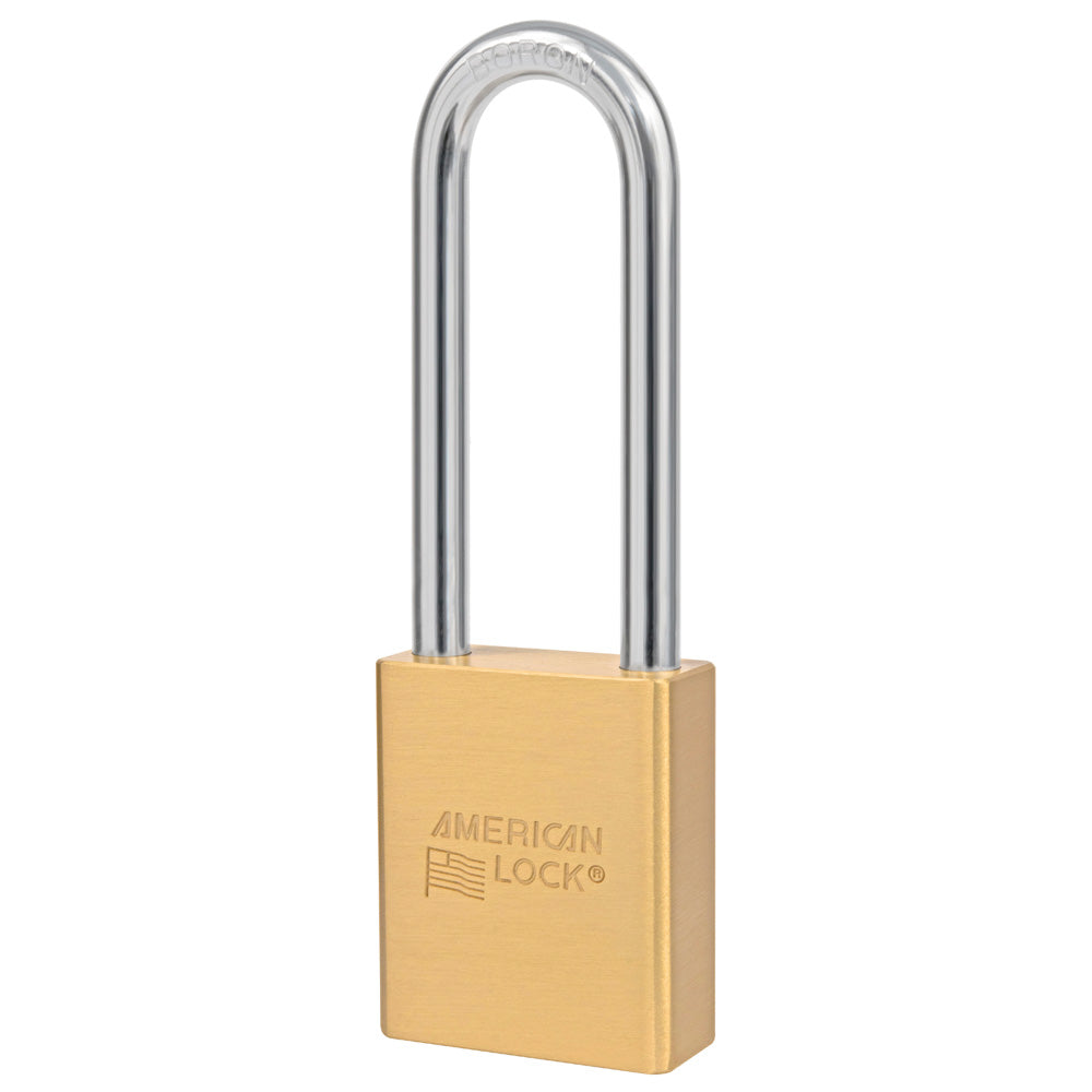 1-3/4in (44mm) Solid Brass Door Key Compatible Padlock with 3in (75mm) Shackle, No Cylinder
