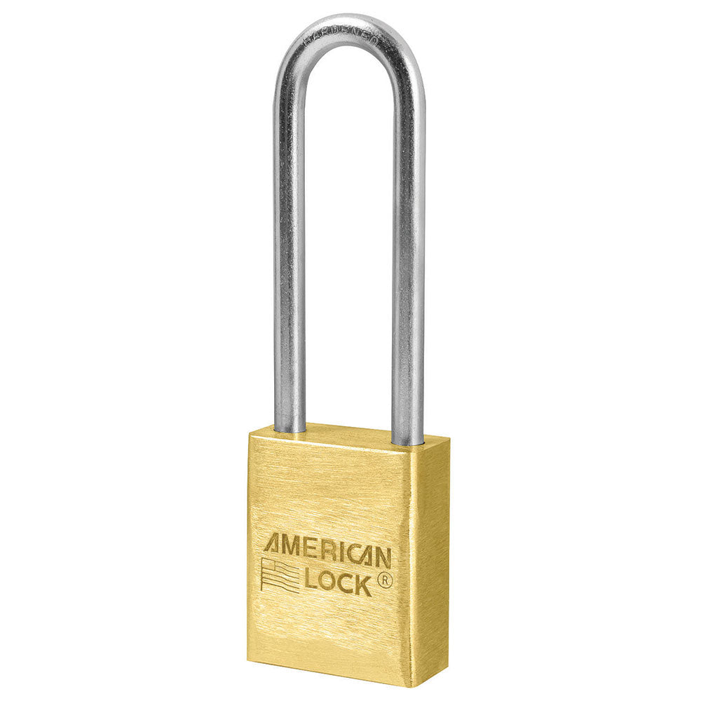 1-1/2in (38mm) Solid Brass Pin Tumbler Padlock with 3in (76mm) Shackle, Keyed Alike