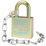 1-3/4in (44mm) Solid Steel BumpStop® Rekeyable Pin Tumbler Government Padlock with Attached Chain, Keyed Alike