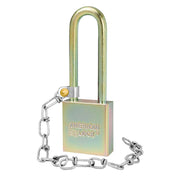 1-3/4in (44mm) Solid Steel BumpStop® Rekeyable Pin Tumbler Government Padlock with 3in (76mm) Shackle with Attached Chain, Keyed Alike