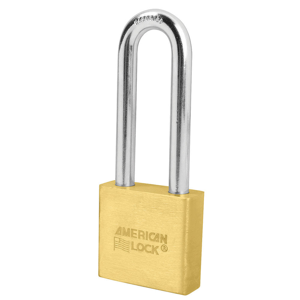 2in (51mm) Solid Brass Pin Tumbler Padlock with 3in (76mm)Shackle, Keyed Alike