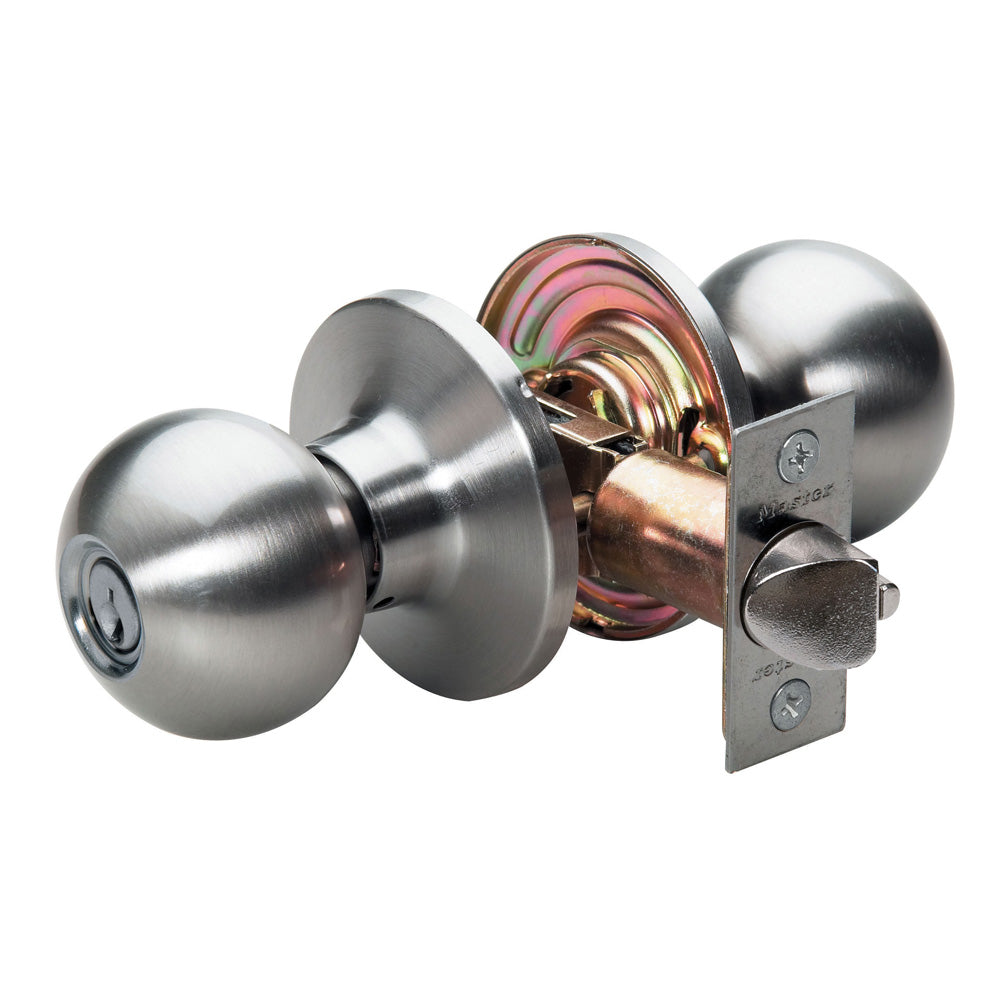 Ball Style Knob Storeroom Lock; Satin Nickel, SC1