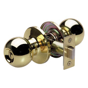 Ball Style Bed and Bath Door Knob; Polished Brass