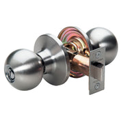 Ball Style Bed and Bath Door Knob; Satin Nickel