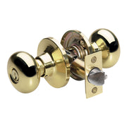 Biscuit Style Knob Storeroom Lock; Polished Brass, SC1