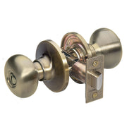 Biscuit Style Bed and Bath Door Knob; Antique Brass