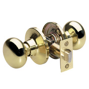 Biscuit Style Hall and Closet Door Knob; Polished Brass