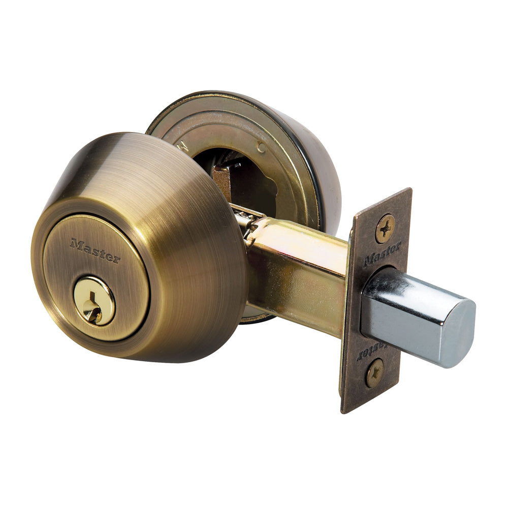 Double Cylinder Deadbolt; Antique Brass, KW1