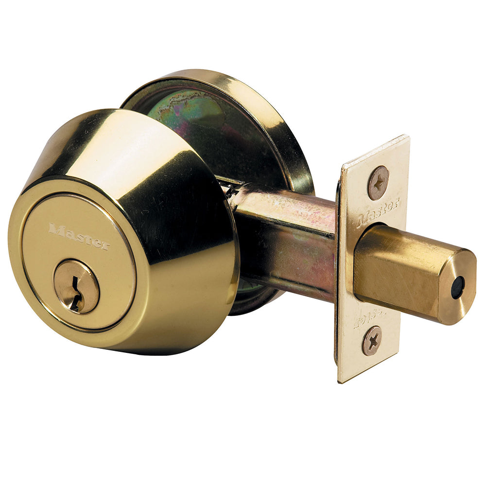 Single Cylinder Deadbolt; Polished Brass