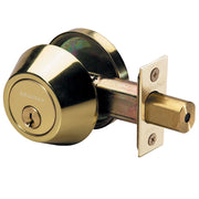 Single Cylinder Deadbolt; Polished Brass