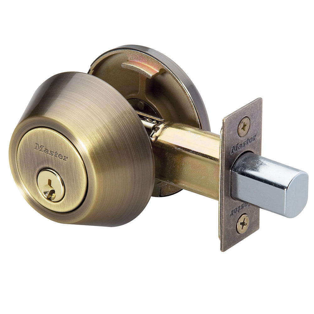 Single Cylinder Deadbolt; Antique Brass