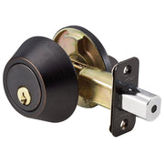 Single Cylinder Deadbolt; Aged Bronze
