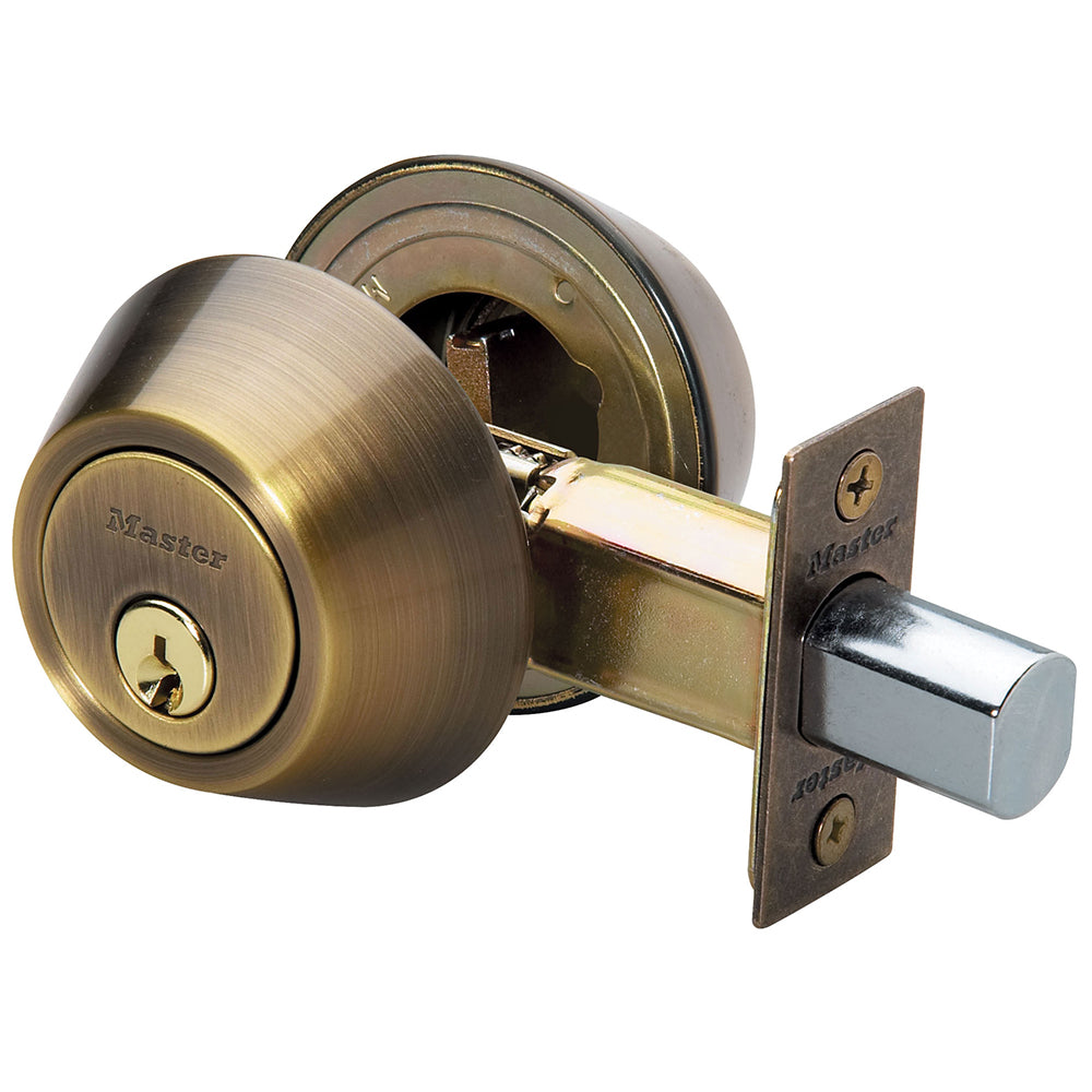 Double Cylinder Deadbolt; Antique Brass