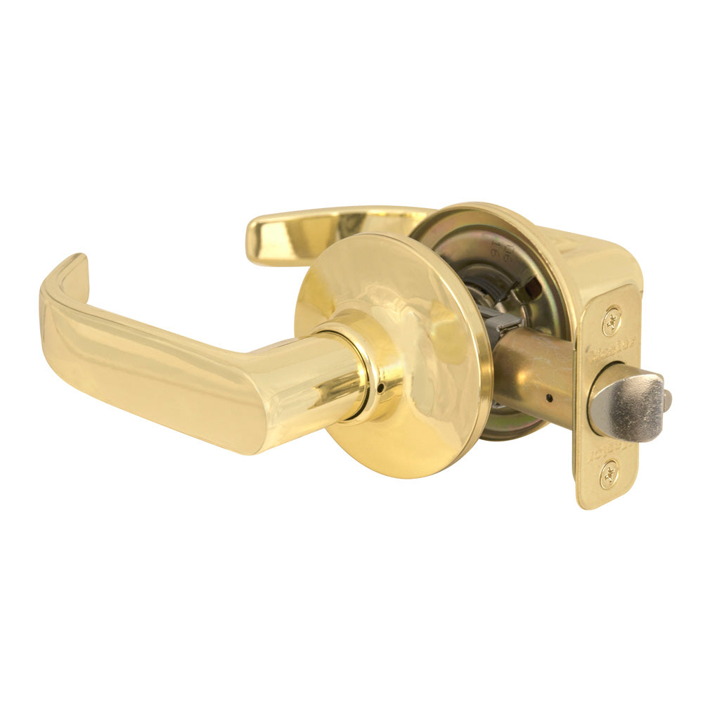 Return Style Hall and Closet Door Lever; Polished Brass