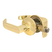 Return Style Hall and Closet Door Lever; Polished Brass