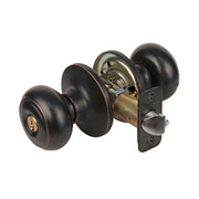 Rusk Style Knob Entry Door Lock; Aged Bronze, WR5