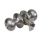 Rusk Style Knob Entry Door Lock; Satin Nickel, KW1