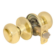 Rusk Style Hall and Closet Door Knob; Polished Brass