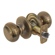 Rusk Style Hall and Closet Door Knob; Antique Brass