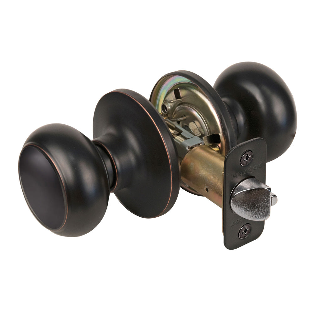 Rusk Style Hall and Closet Door Knob; Aged Bronze