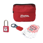 Lockout Pouch with one Zenex™ Thermoplastic Padlock, one Steel Hasp and three Safety Tags