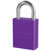 Purple Anodized Aluminum Safety Padlock, 1-1/2in (38mm) Wide with 1in (25mm) Tall Shackle, Master Keyed