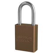 Brown Anodized Aluminum Safety Padlock, 1-1/2in (38mm) Wide with1-1/2in (38mm) Tall Shackle, Key Retaining Safety Exclusive Cylinder