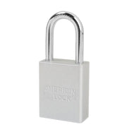 Silver Anodized Aluminum Safety Padlock, 1-1/2in (38mm) Wide with 1-1/2in (38mm) Tall Shackle