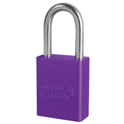 Purple Anodized Aluminum Safety Padlock, 1-1/2in (38mm) Wide with 1-1/2in (38mm) Tall Shackle, Master Keyed