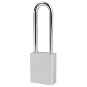 Silver Anodized Aluminum Safety Padlock, 1-1/2in (38mm) Wide with 3in (76mm) Tall Shackle