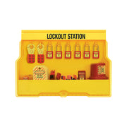 Lockout Station with Premier Electrical Device Assortment and six Zenex™ Thermoplastic Padlocks