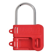 Steel Hasp with Red Plastic Handle, 1n (25mm) Jaw Clearance
