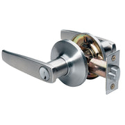 Straight Style Lever Entry Door Lock; Satin Nickel