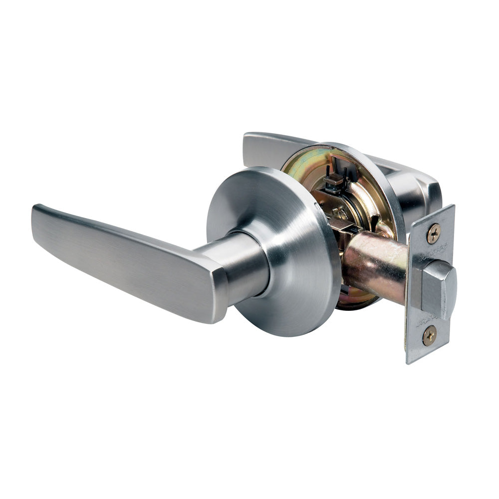 Straight Style Lever Passage Door Lock; Satin Nickel