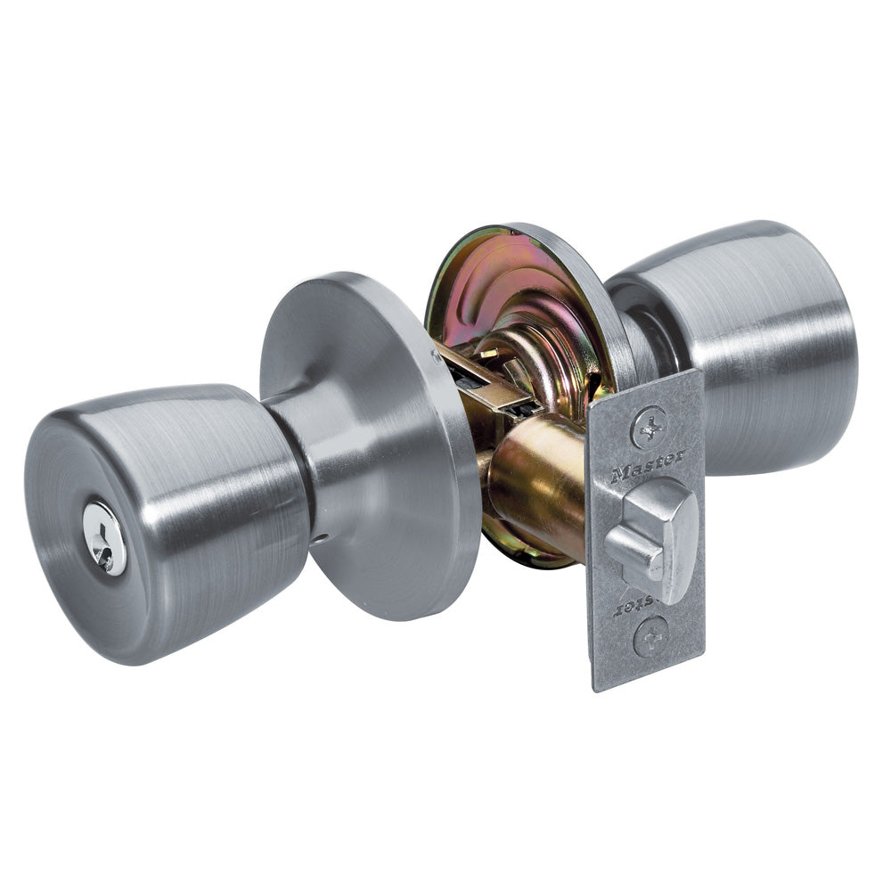 Tulip Style Knob Entry Door Lock; Satin Nickel, KW1