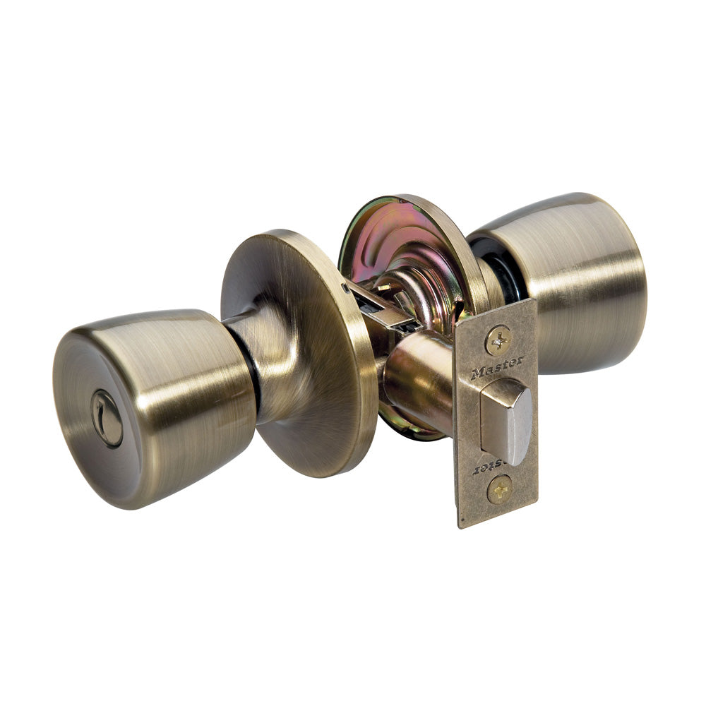 Tulip Style Knob Privacy Door Lock; Antique Brass