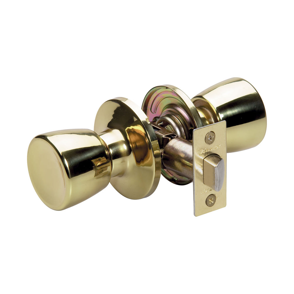 Tulip Style Knob Passage Door Lock; Polished Brass