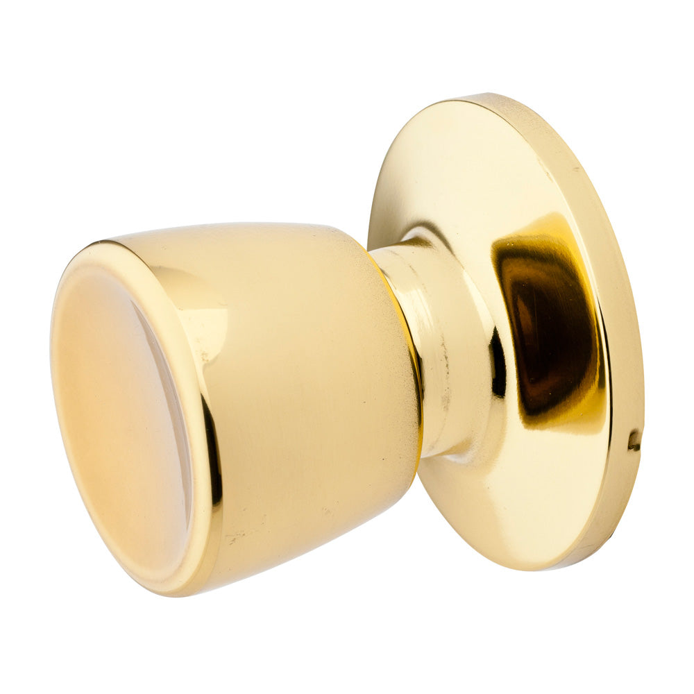 Tulip Style Knob Dummy Lock; Polished Brass
