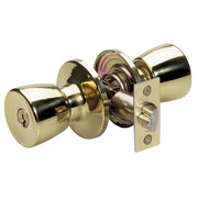 Tulip Style Knob Mobile Keyed Entry Door Lock; Polished Brass