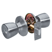 Tulip Style Bed and Bath Door Knob; Satin Nickel