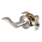 Wave Style Lever Storeroom Lock; Satin Nickel, SC1