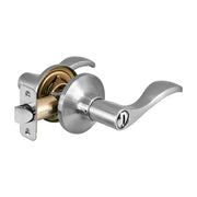 Wave Style Lever Privacy Door Knob; Satin Nickel