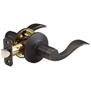 Wave Style Lever Hall and Closet Door Knob; Aged Bronze