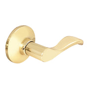 Wave Lever Style Dummy Lock; Polished Brass